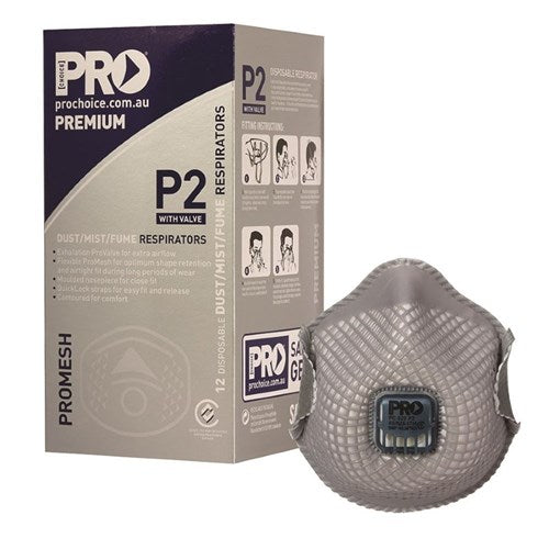 PROMESH P2 RESPIRATOR + VALVE 12/BOX