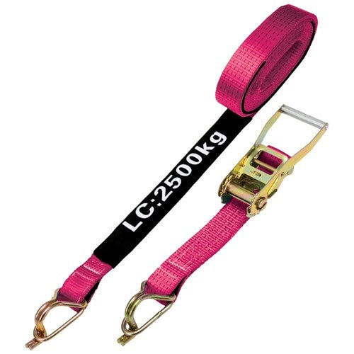 RATCHET TIE DOWN 2.5T 50mm x 9mm PINK