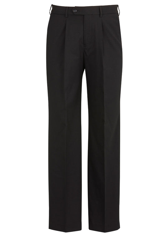 Comfort Wool Stretch Mens One Pleat Pant Stout