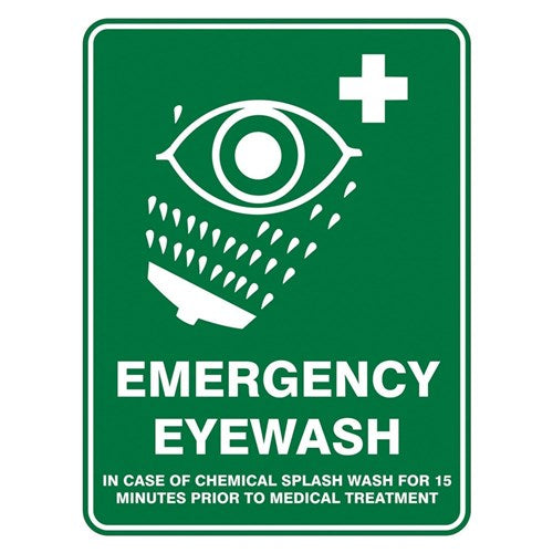 SIGN 450 x 300mm POLY EMERGENCY EYEWASH