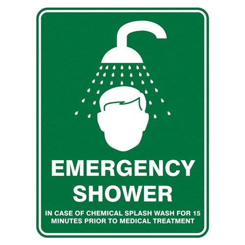 SIGN 600 x 450mm METAL EMERGENCY SHOWER