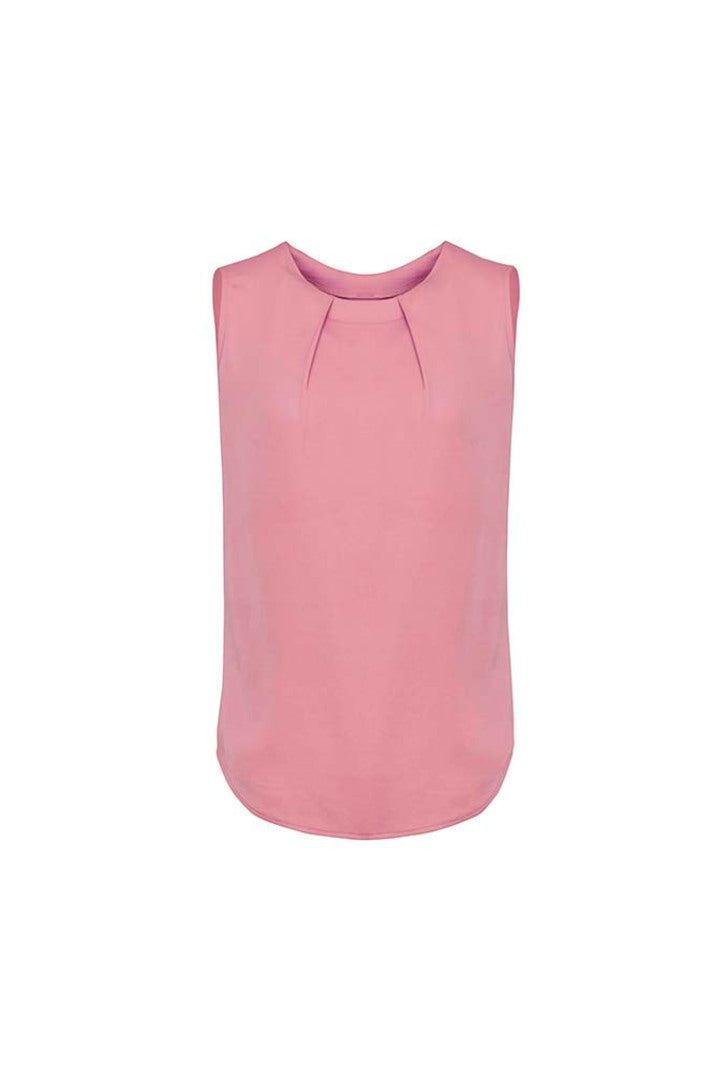 Estelle Womens Sleeveless Pleat Blouse