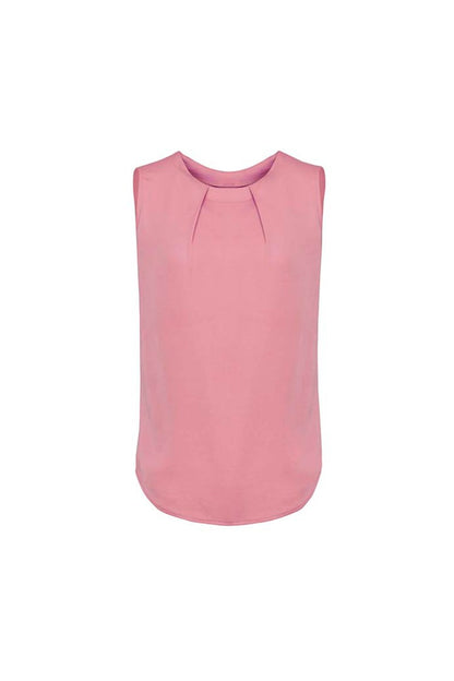 Estelle Womens Sleeveless Pleat Blouse