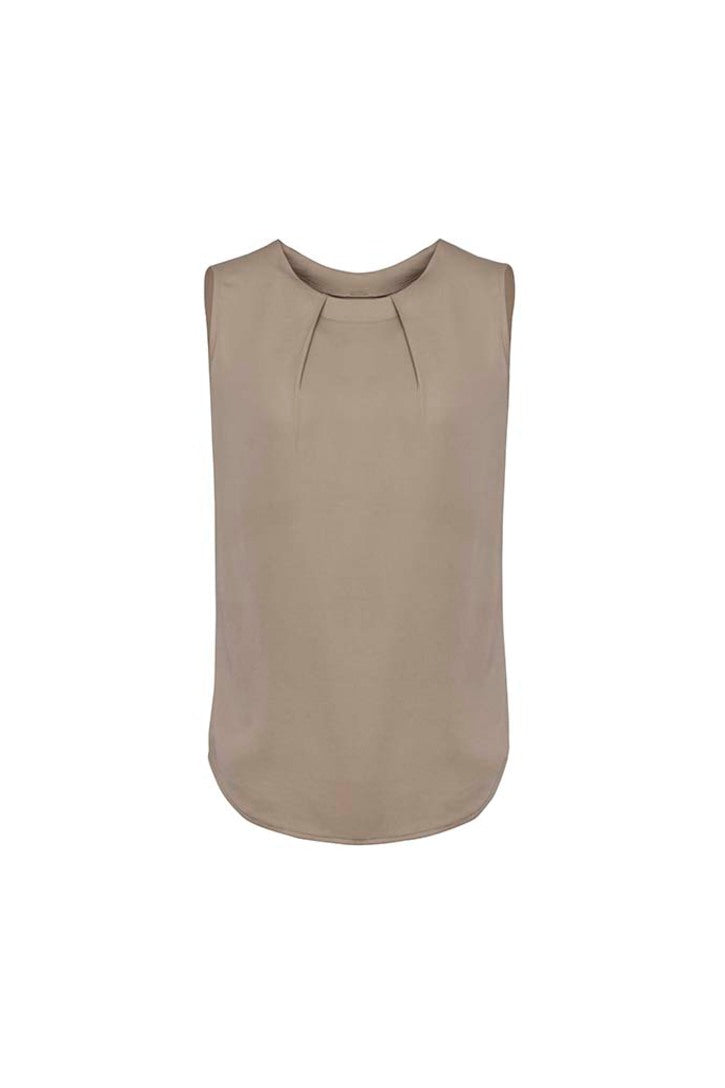 Estelle Womens Sleeveless Pleat Blouse