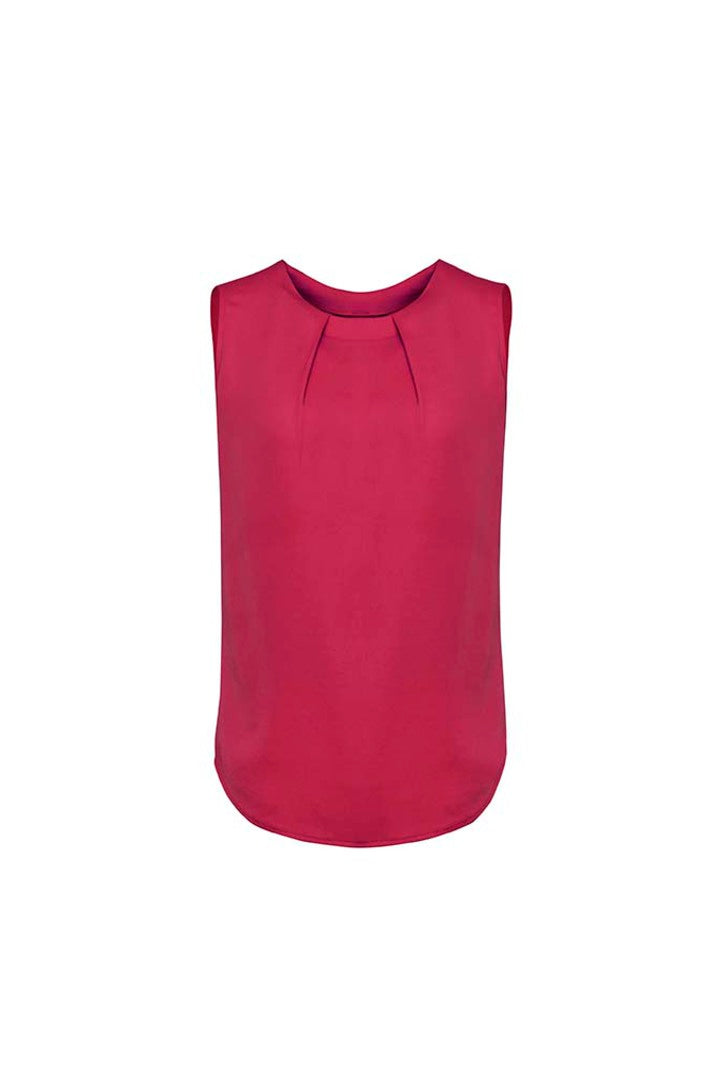 Estelle Womens Sleeveless Pleat Blouse