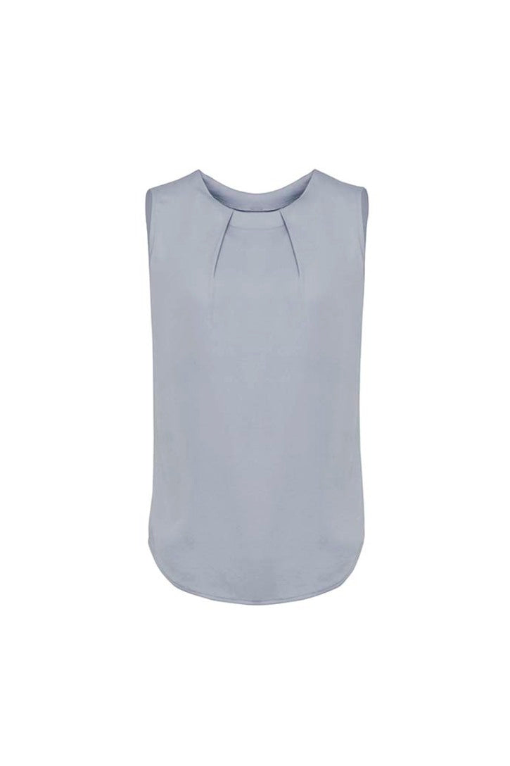Estelle Womens Sleeveless Pleat Blouse