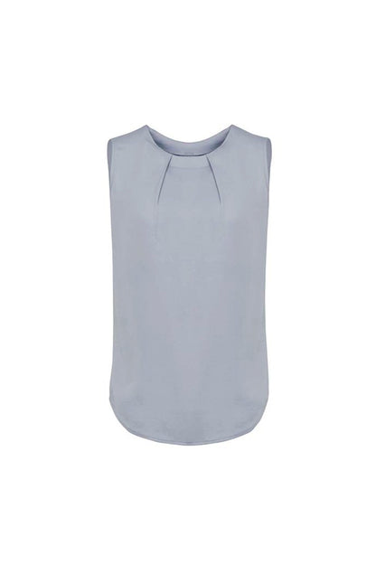 Estelle Womens Sleeveless Pleat Blouse