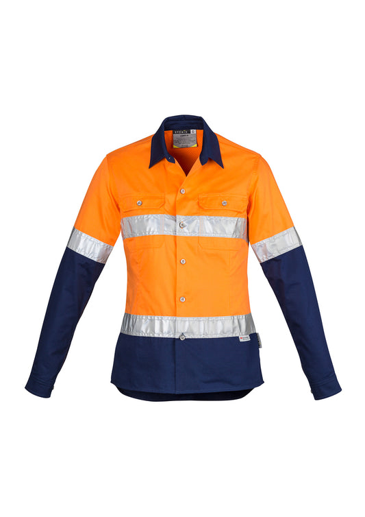 Womens Hi Vis Spliced Industrial Shirt - Hoop Taped